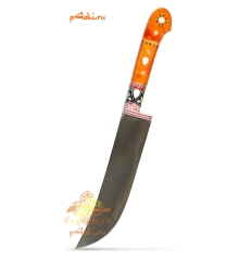 Узбекский нож пчак от Элбека Абдулаева "Лагманный" (ерма, ШХ-15), оранжевый