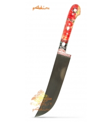Узбекский нож пчак от Элбека Абдулаева "Лагманный" (ерма, ШХ-15) аморантовый