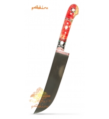 Узбекский нож пчак от Элбека Абдулаева "Лагманный" (ерма, ШХ-15) аморантовый