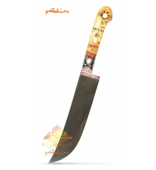 Узбекский нож пчак от Элбека Абдулаева "Лагманный" (ерма, ШХ-15) ореховый