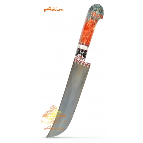 Узбекский нож пчак от усто Дониера "Арлекин" красно-синий