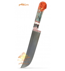 Узбекский нож пчак от усто Дониера "Арлекин" красно-синий