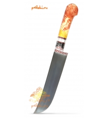 Узбекский нож пчак от усто Дониера "Арлекин" красно-желтый