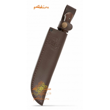 Узбекский нож пчак "Африканская саванна" от Бахрома Юсупова (дамаск), всадная рукоять