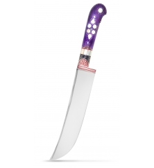 Узбекский нож пчак Фиолетовый цветок от усто Хайрулло (ерма, нержавейка)