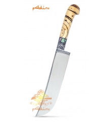 Узбекский нож пчак "Шаманская сила" от Хаттаба Хакимова (нержавеющий дамаск), всадная рукоять