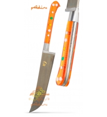 Узбекский нож пчак "Чирчик" с рукоятью из оргстекла - оранжевый без бринча, углеродка