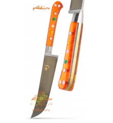 Узбекский нож пчак "Чирчик" с рукоятью из оргстекла - оранжевый с бринчем, углеродка