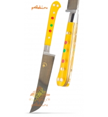 Узбекский нож пчак "Чирчик" с рукоятью из оргстекла - желтый с бринчем, углеродка
