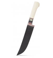 Узбекский нож пчак "Африканская саванна" от Бахрома Юсупова (дамаск), всадная рукоять