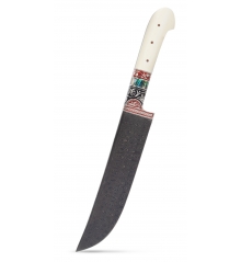 Узбекский нож пчак "Слоновья кость" от Бахрома Юсупова (дамаск), цельнометаллический